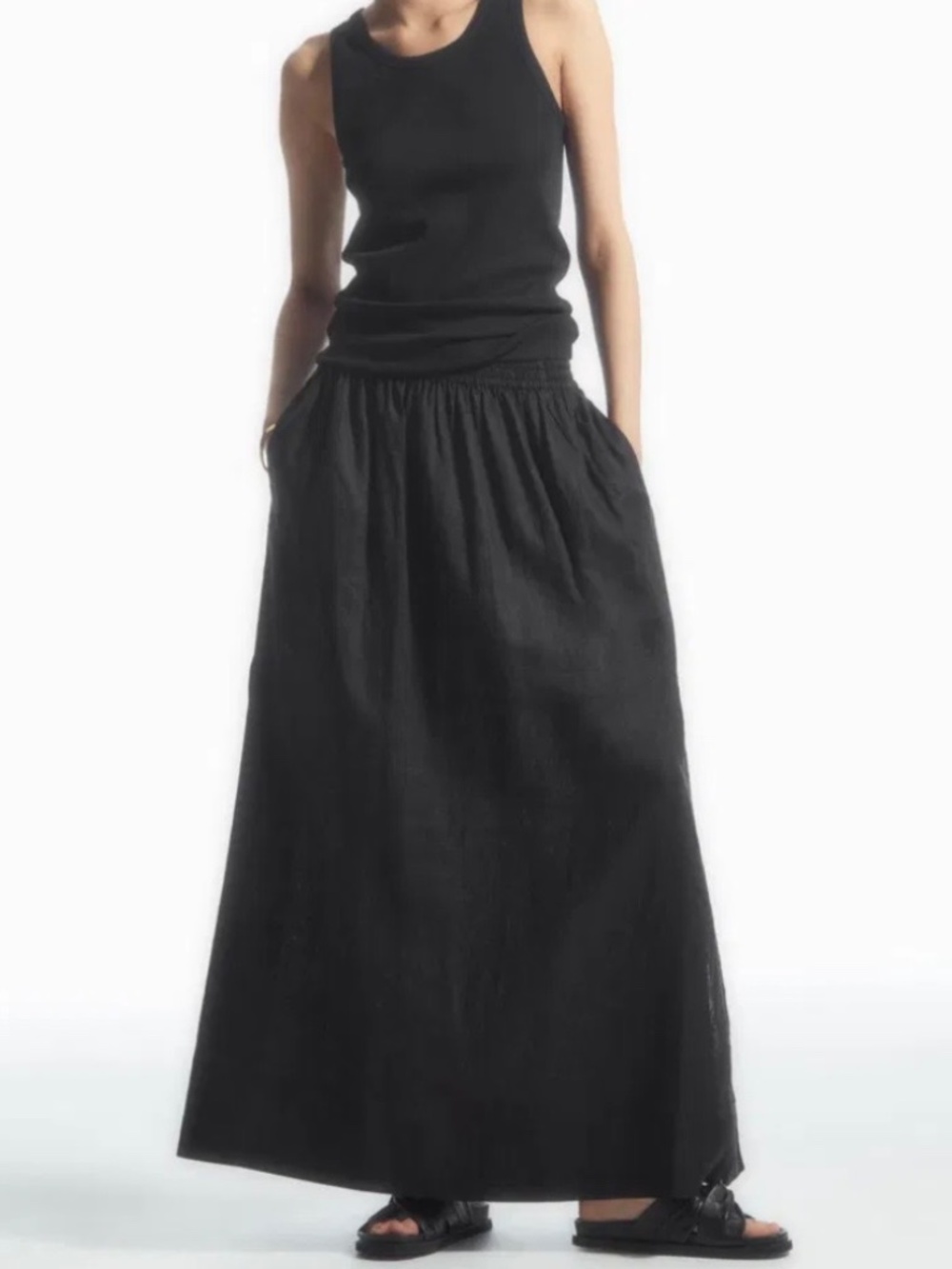 COS Linen A-Line Maxi Skirt